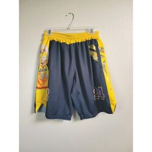 Kobe Bryant Los Angeles Lakers Mamba Basketball Shorts Black Yellow Pockets Sz M